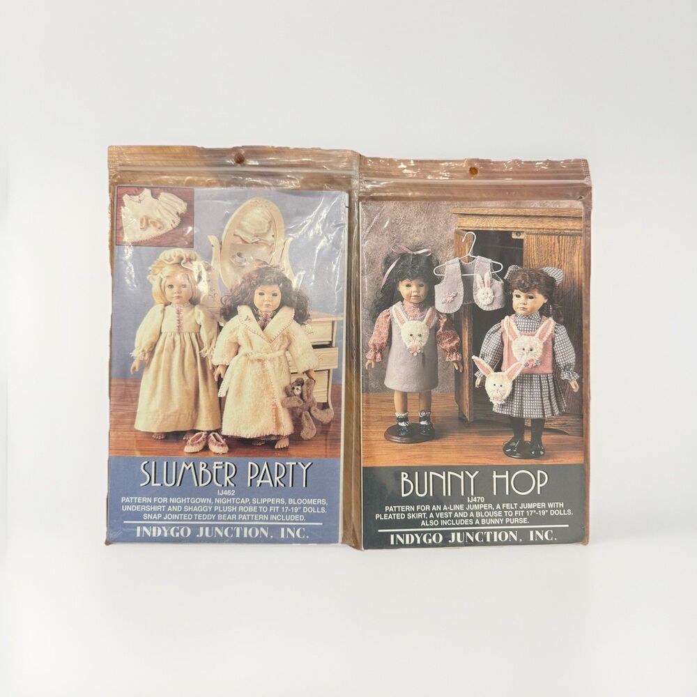 Indygo Junction 18" Doll Clothing Sewing Patterns Bunny Hop Slumber Party Dress